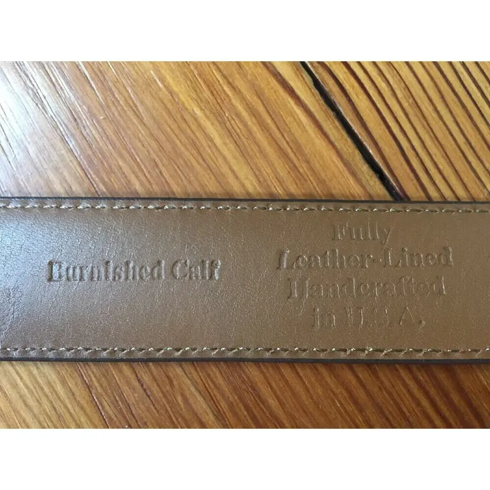 Allen Edmonds Hand Crafted Burnished Calf Brown Genuine Leather Dress Belt 38